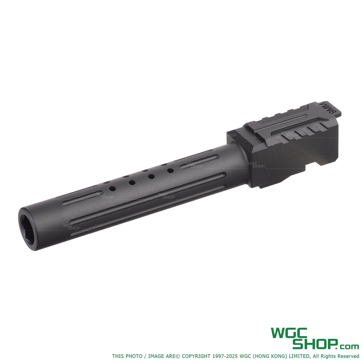 5KU outer barrel for Marui G17 Gen3 GBB, black metal with vented holes and mounting rail