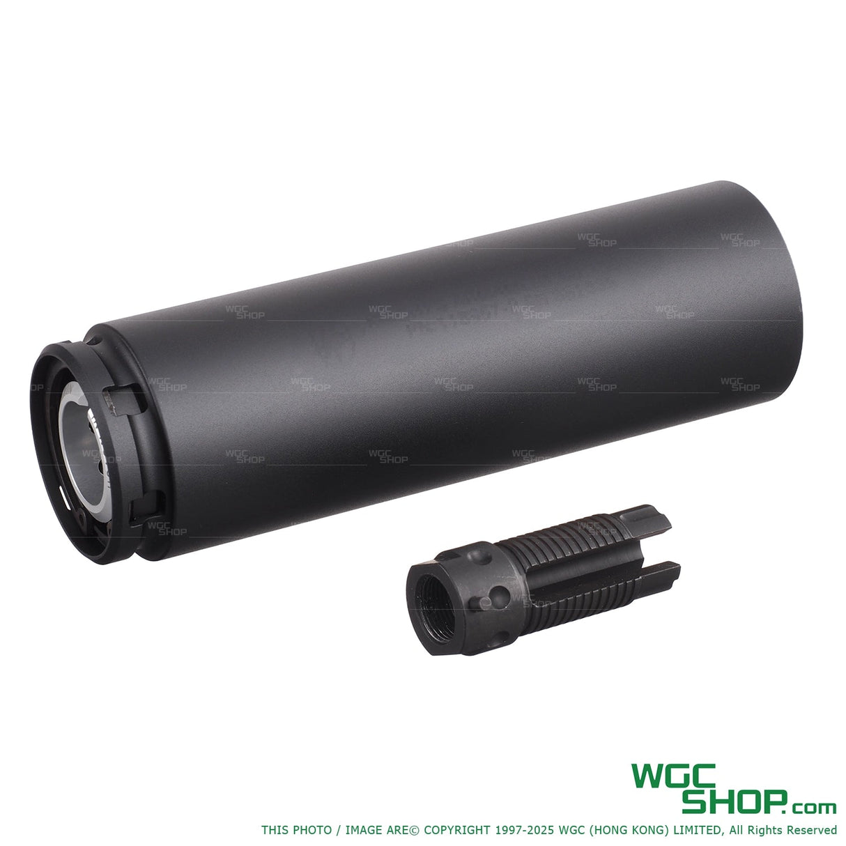 5KU 14mm CCW Barrel Extension with black suppressor for airsoft and firearms