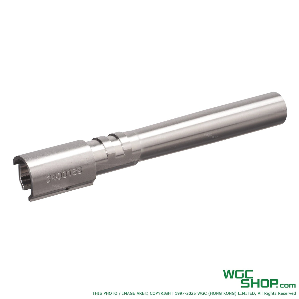 5KU stainless steel outer barrel with bushing for KJ Works CZ Shadow 2 airsoft pistol, silver finish