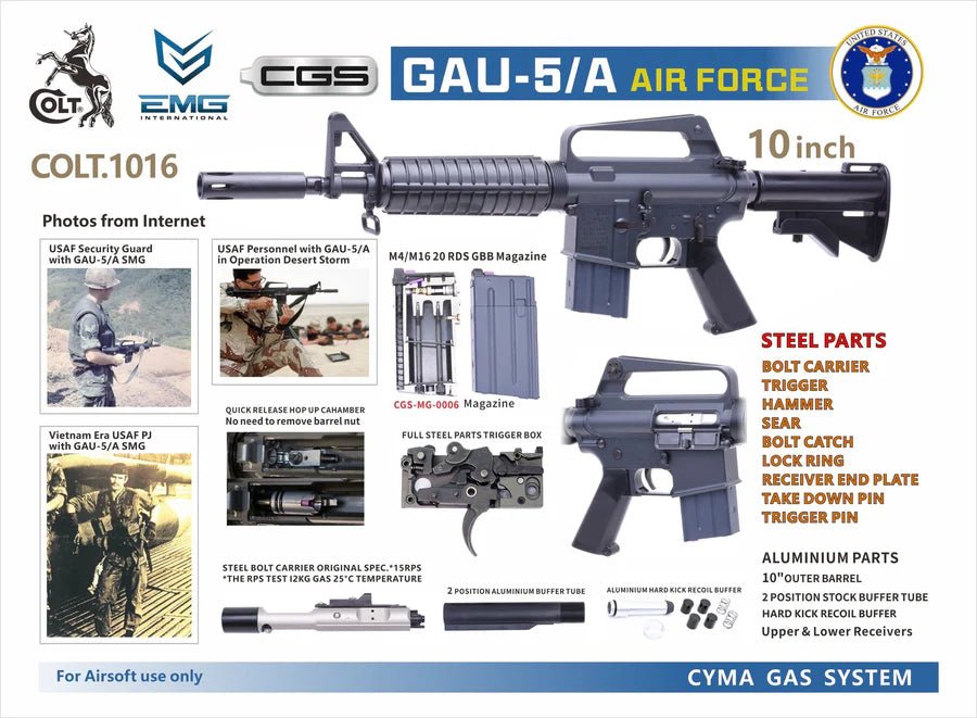 CYMA CGS COLT M610 GAU - 5/A GBB Airsoft ( COLT1016 ) CYMA-GBB-CGS-COLT1016 - WGC Shop
