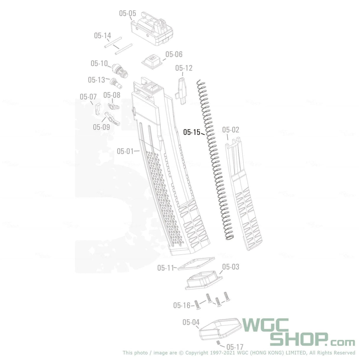 APFG Original Parts - MPX GBB Magazine Following Spring ( 05-15 ) - WGC Shop