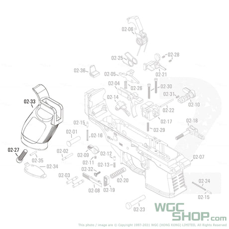 APFG Original Parts - MPX GBB Pistol Grip with Screw ( 02-33 / 02-27 ) - WGC Shop