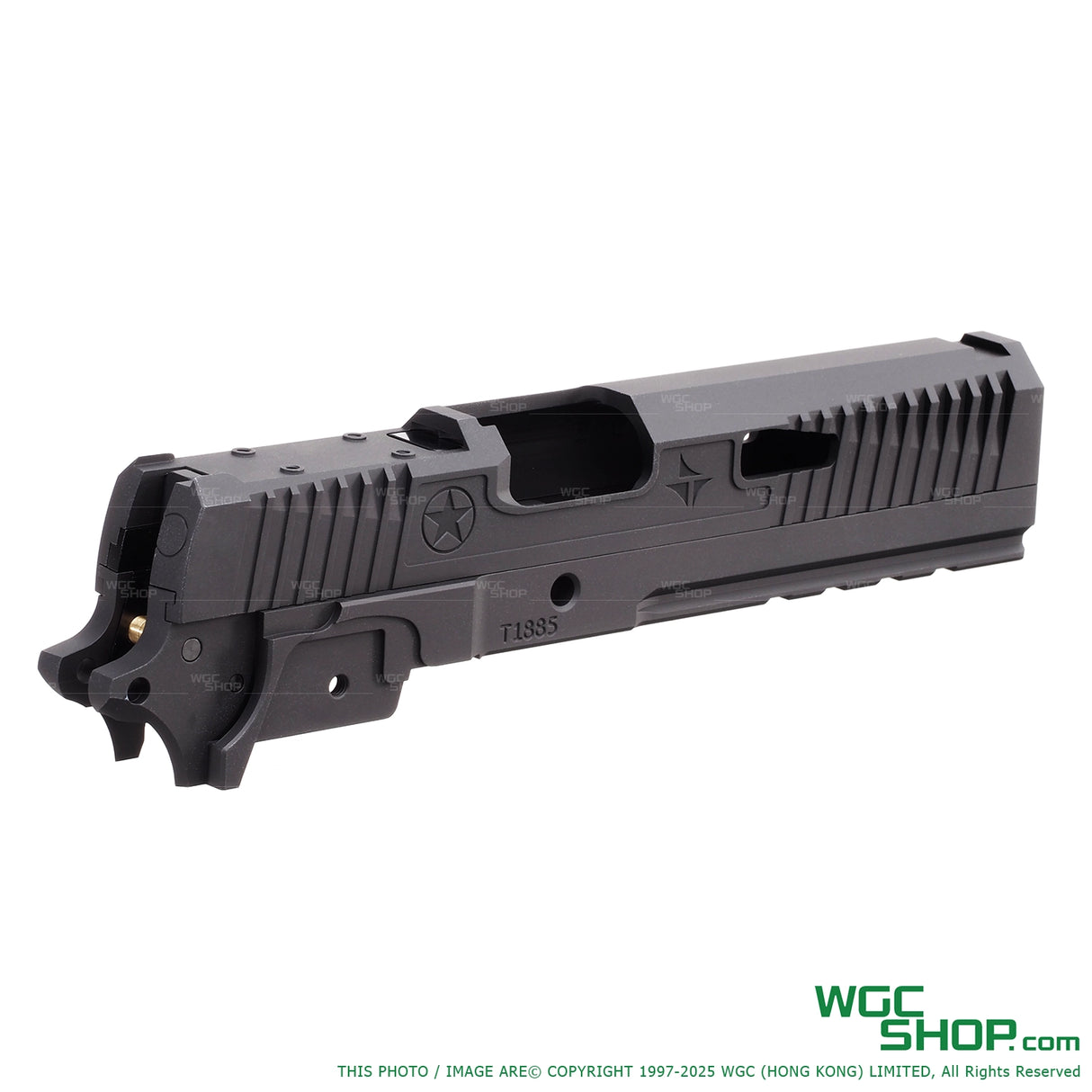 Black airsoft slide on a white background with WGC Shop logo.