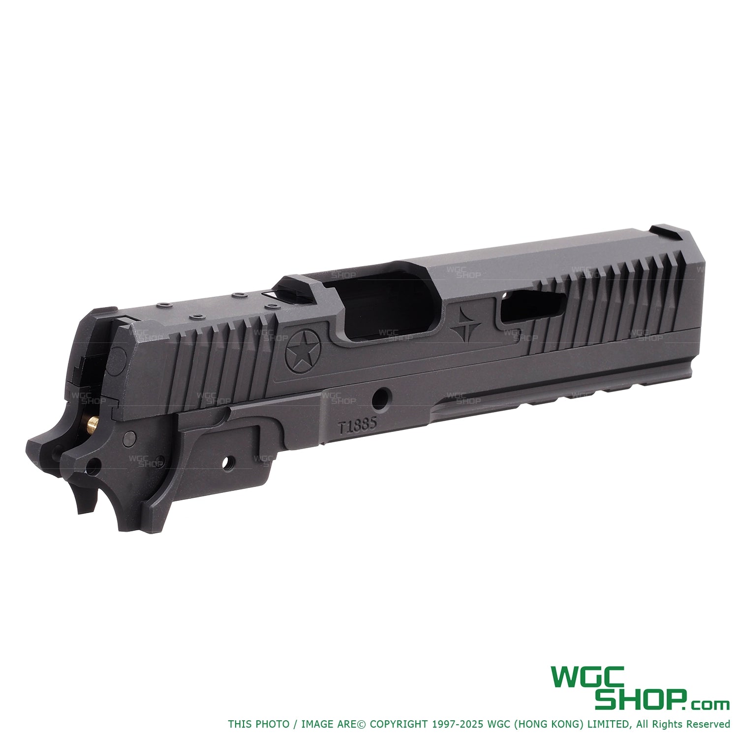 Black airsoft slide on a white background with WGC Shop logo.