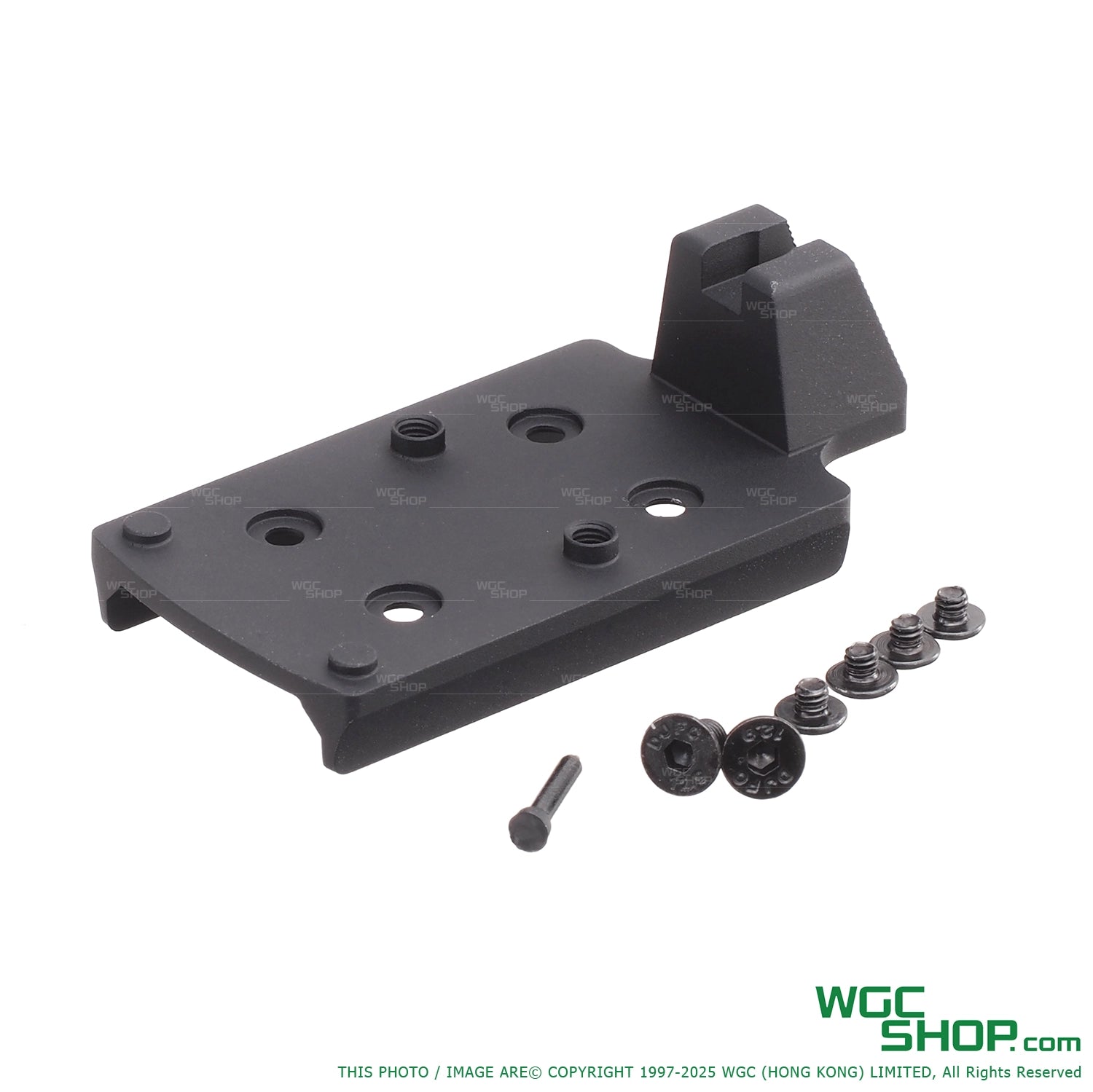 Black metal bracket with screws on a white background, featuring WGC Shop branding.