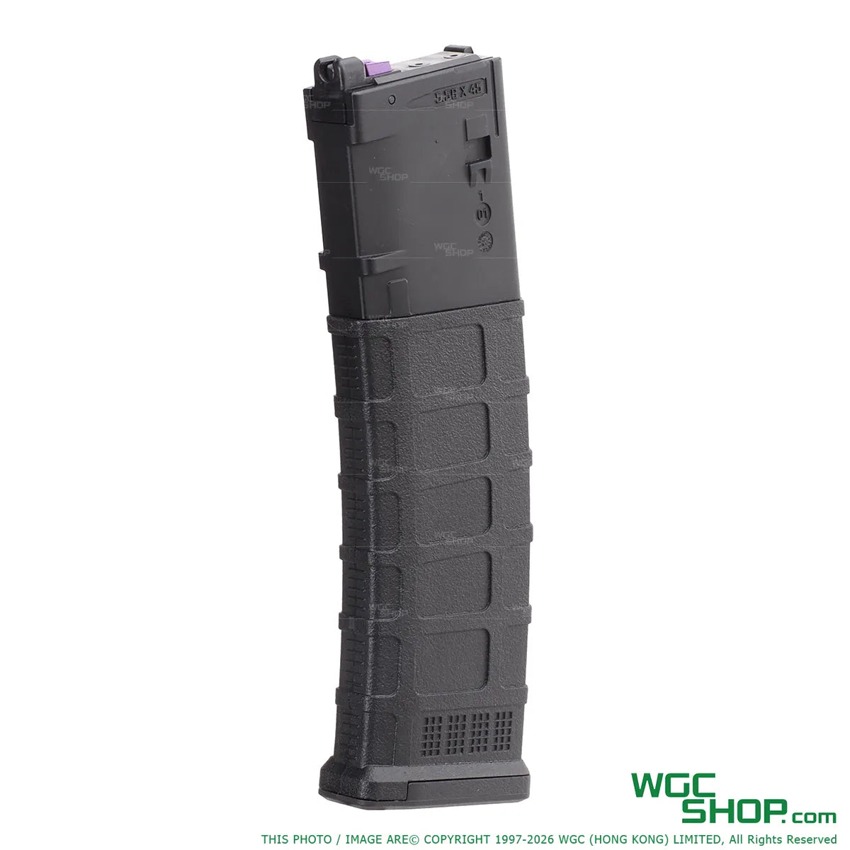 Left view of CYMA 44Rds Gas Magazine for CGS / MARUI M4 MWS GBB Airsoft ( MWS-P40 )