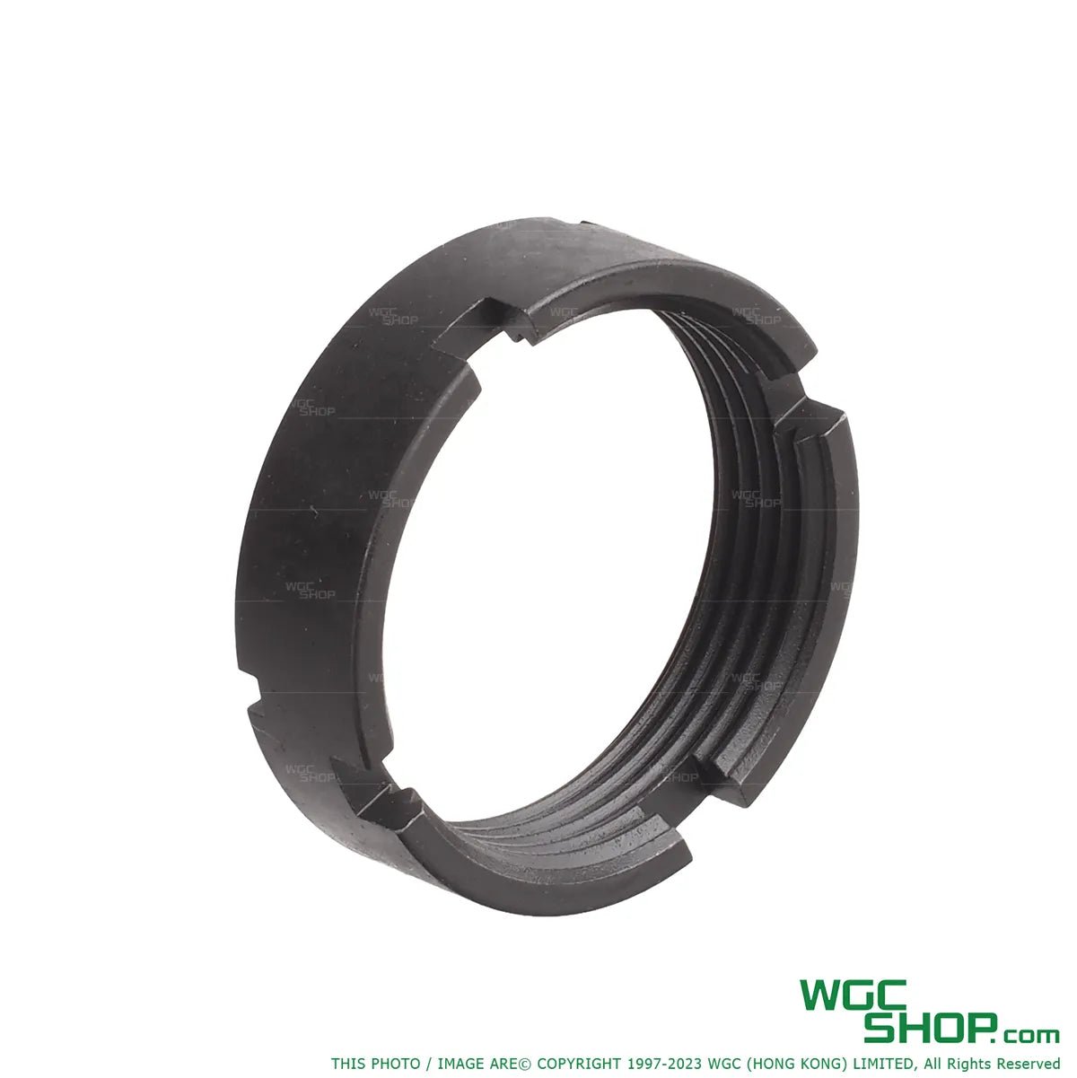 Left view of dNA M4 GBB Steel 6-Position Receiver Extension Nut