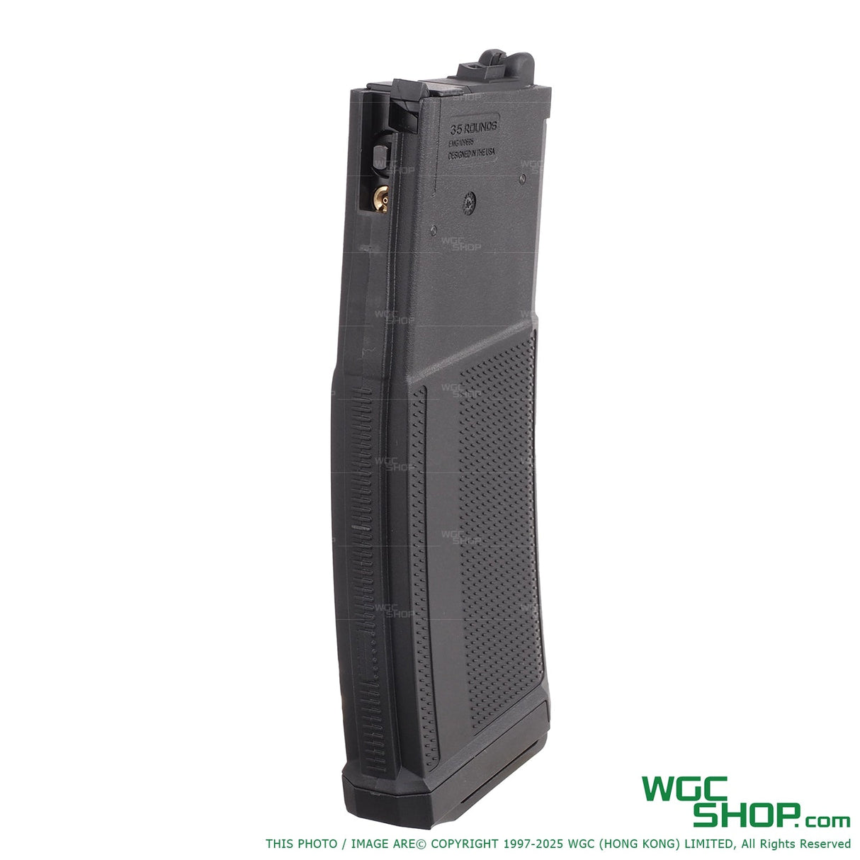Black Double Eagle EMG Daniel Defense 35-round gas magazine for DE M4 GBB on white background