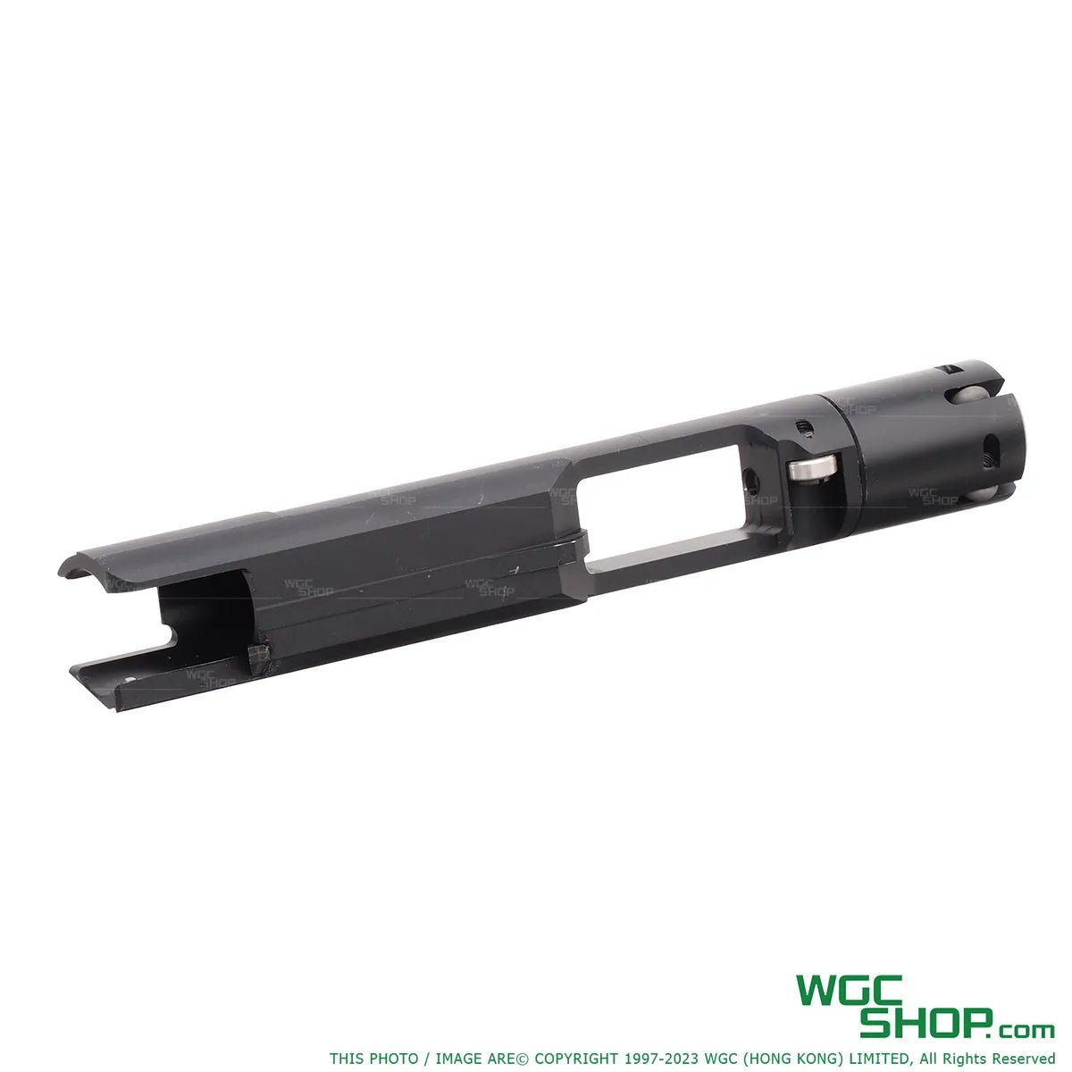 Bottom view of GUNDAY RA Style BCG Case with Unicorn Nozzle Set for Marui MWS GBB Airsoft - Black