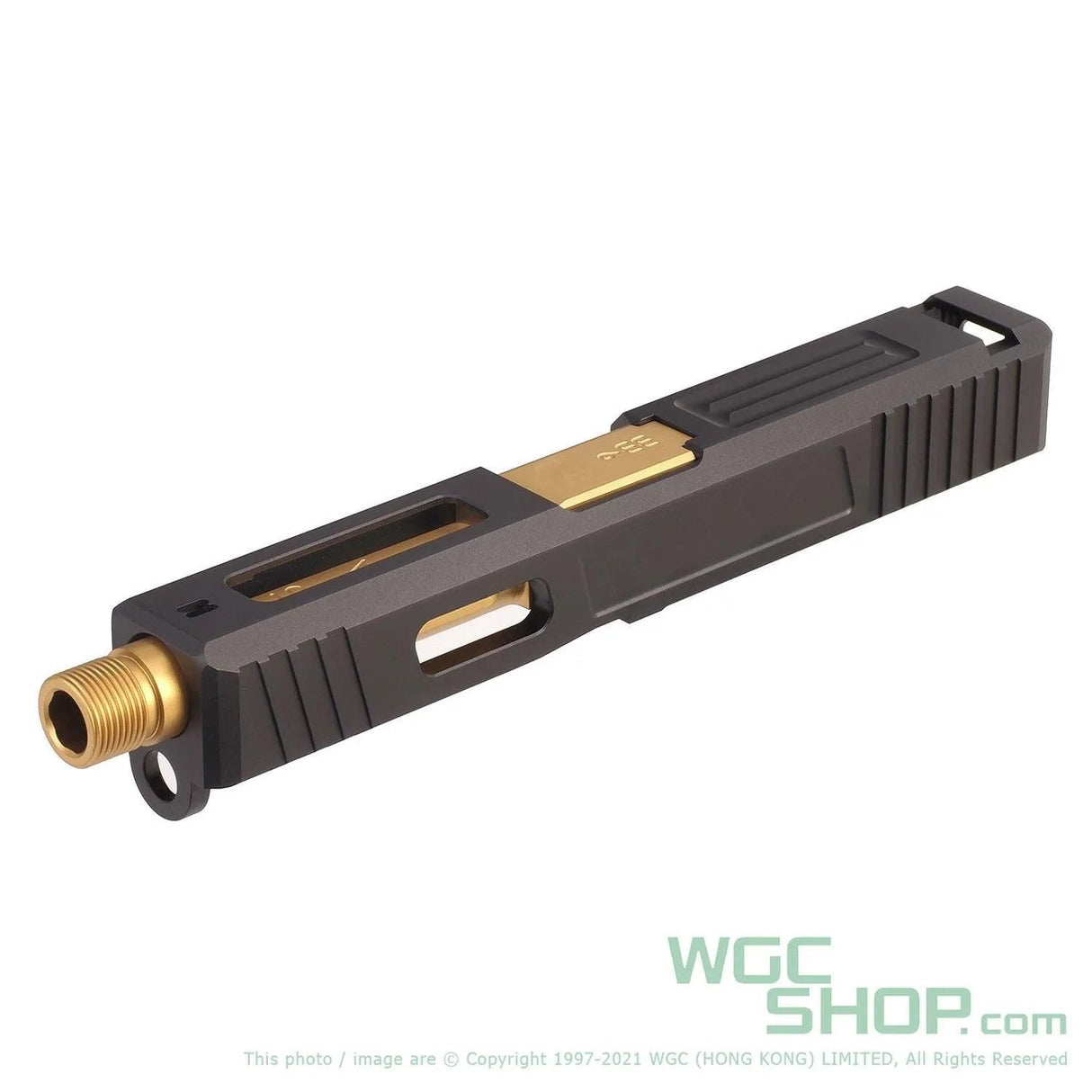 GUNS MODIFY SA T1 Style Aluminum Slide with Stainless Threaded Barrel Set for Marui G19 Gold Barrel GMF-GM0420 - WGC Shop