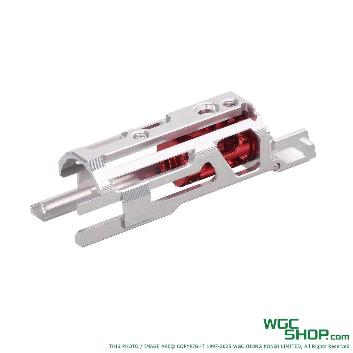 Silver and red lightweight blowback housing for Army Marui Hi-Capa M1911 GBB airsoft pistol