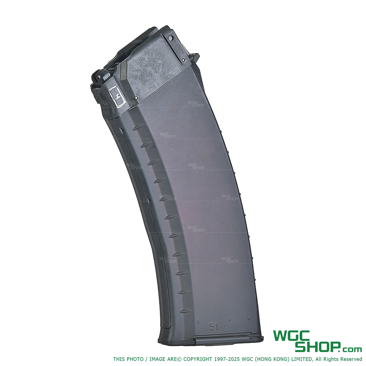 Left view of AKS74U AVS74U gas magazine with WGC Shop logo