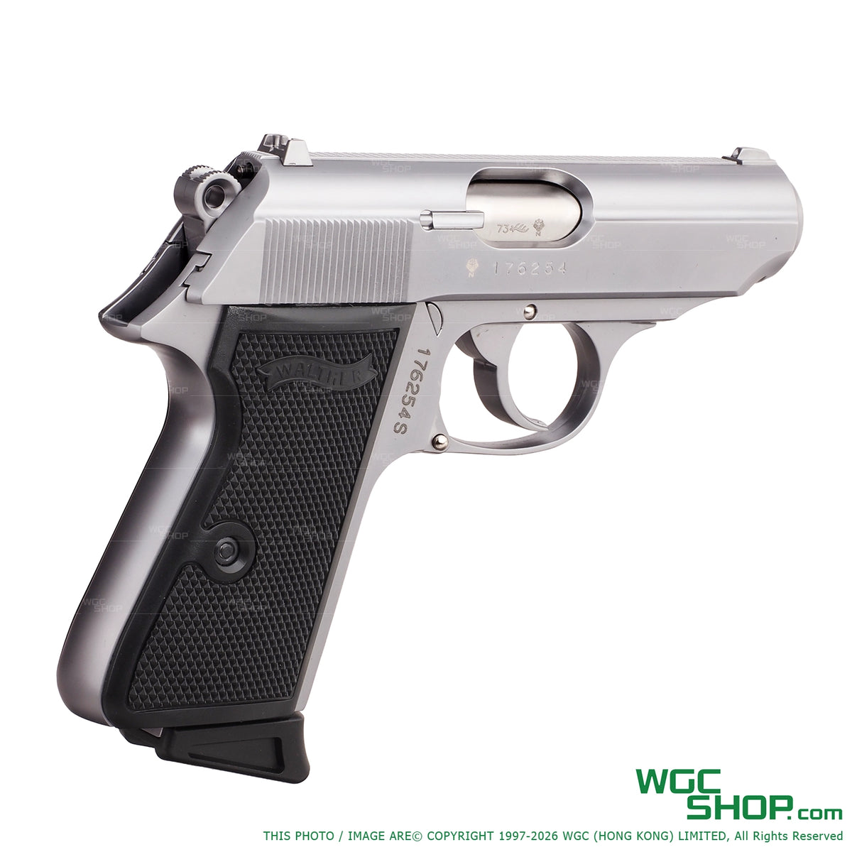 Right view of VFC PPK/S GBB Airsoft - Silver color
