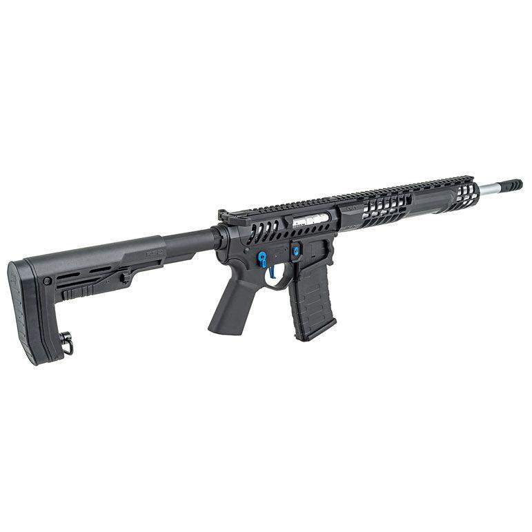 APS F - 1 Electric Airsoft ( AEG ) - RS - 2 Stock / eSilver Edge Black / Blue Switch APS-AEG-EBDR-BBL-2 - WGC Shop