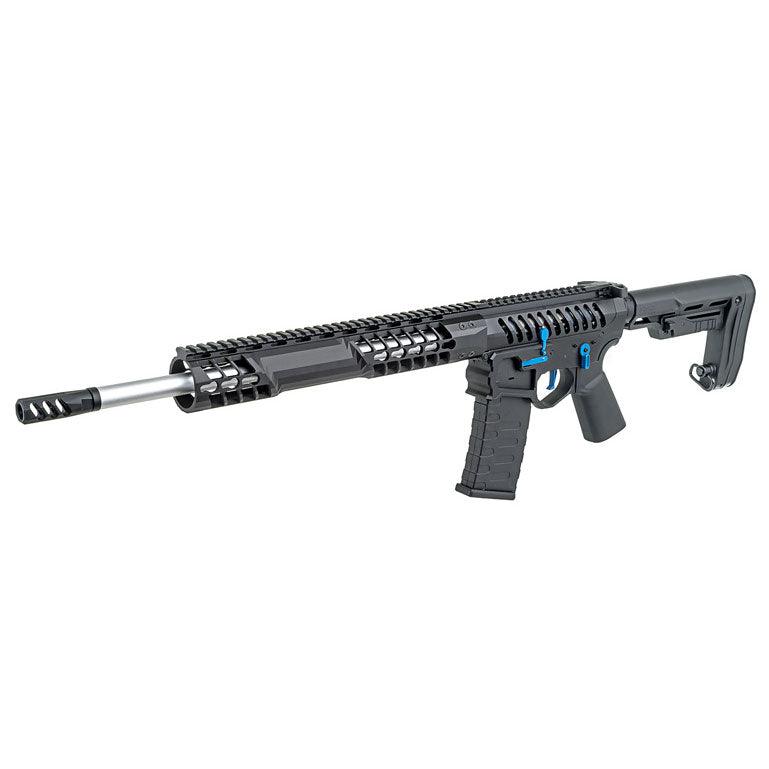 APS F - 1 Electric Airsoft ( AEG ) - RS - 2 Stock / eSilver Edge Black / Blue Switch APS-AEG-EBDR-BBL-2 - WGC Shop