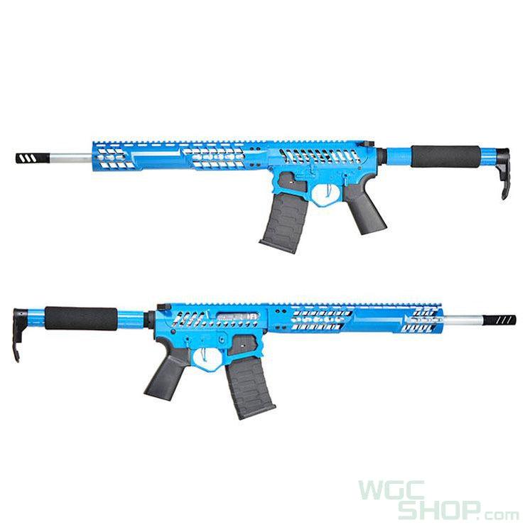 APS F - 1 Electric Airsoft ( AEG ) - Tron Stock / eSilver Edge Blue / Blue Switch APS-AEG-EBDR-BLS-T - WGC Shop