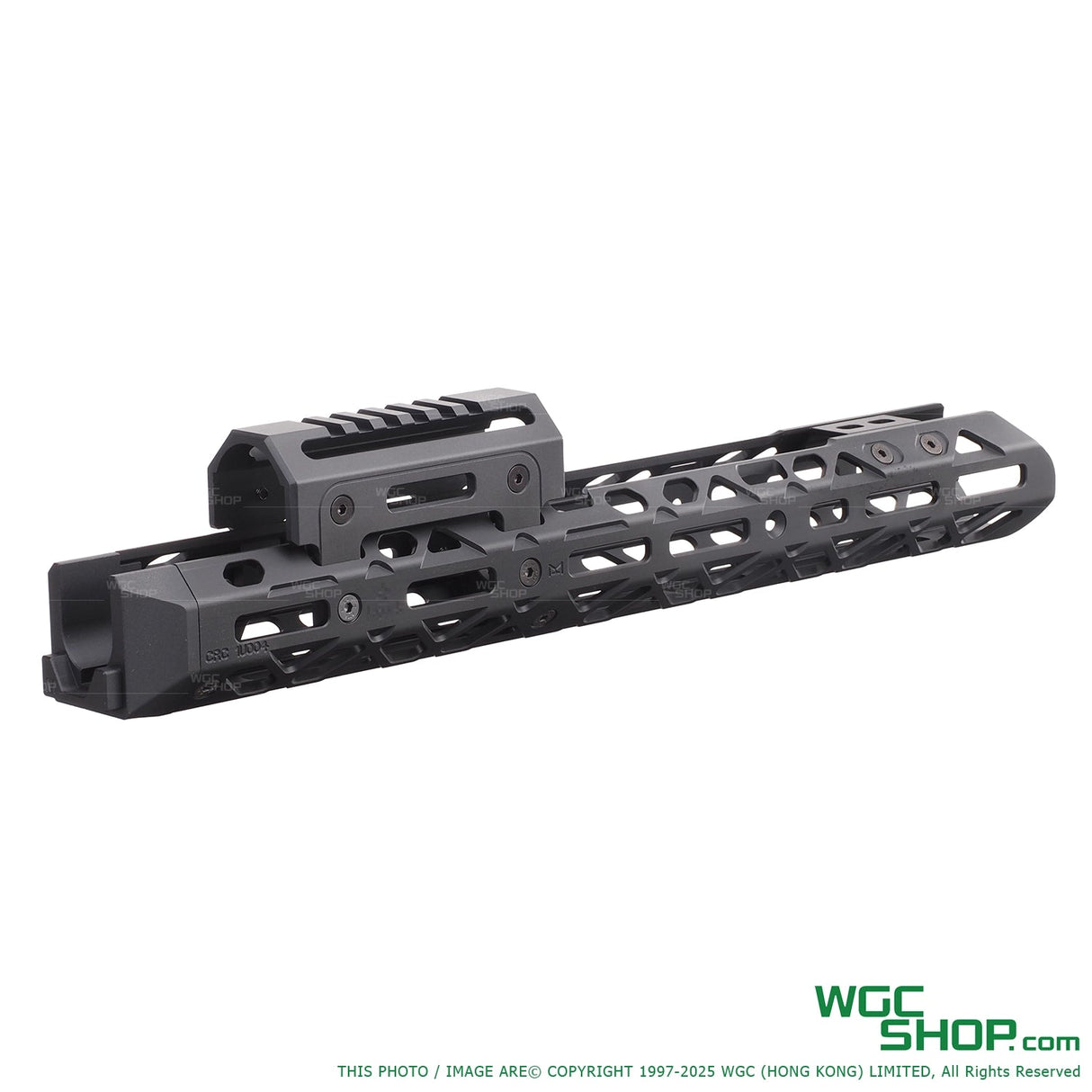 Black lightweight aluminum handguard with picatinny rail for Marui AKM GBB airsoft rifle