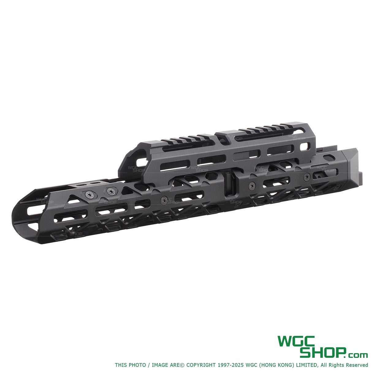 Black 5KU handguard rail for Cyma AK AEG with ventilated design and Picatinny top rail