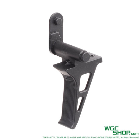 Black aluminum flat trigger for VFC M17 M18 XCarry GBB pistol with textured grip