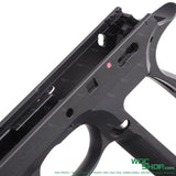 Close-up view of black 5KU aluminum frame for KJ WORKS SHADOW2 and TS2 GBB airsoft