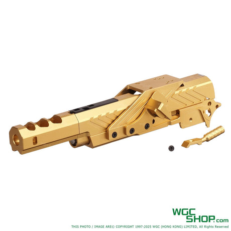 Gold CNC aluminum Infinity IMM style conversion kit for Marui Hi-Capa GBB with detailed engraved design