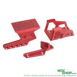 Red anodized metal optic mount components for Marui Hi-Capa GBB with thumb rest