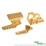 Gold-colored metal optic mount parts with multiple screw holes for Marui Hi Capa GBB pistol