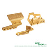 Gold-colored metal optic mount parts with multiple screw holes for Marui Hi Capa GBB pistol