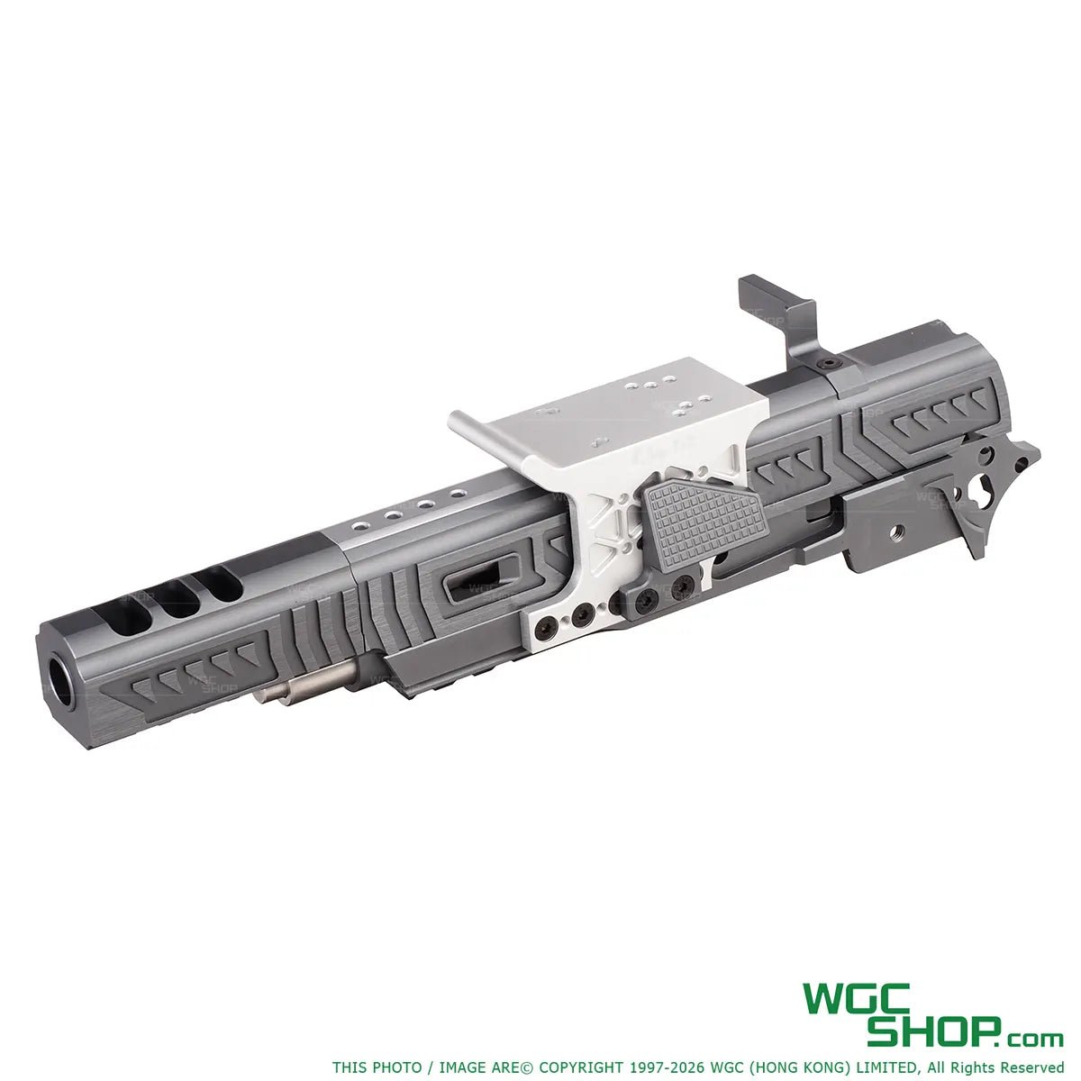 Left view of 5KU LIMCAT SABERCAT Slide Kit for MARUI Hi-Capa GBB Airsoft ( Grey / Silver )