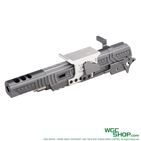 Left view of 5KU LIMCAT SABERCAT Slide Kit for MARUI Hi-Capa GBB Airsoft ( Grey / Silver )