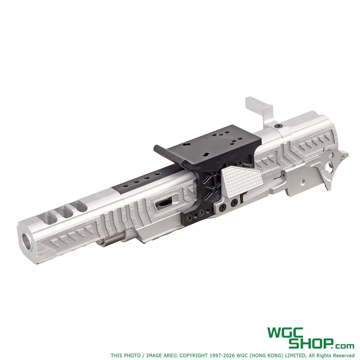 Left view of 5KU LIMCAT SABERCAT Slide Kit for MARUI Hi-Capa GBB Airsoft ( Silver / Black )