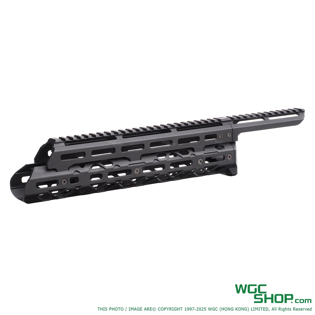 Black M-LOK handguard rail for Marui Saiga 12K GBB with multiple ventilation slots