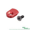 Red textured metal magazine release button and black hex screw from KJ Works Shadow2 TS2 GBB pistol