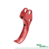 Red single action curved trigger with screw holes for KJ Works Shadow2 TS2 GBB airsoft pistol