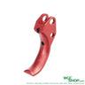 Red single action curved trigger with screw holes for KJ Works Shadow2 TS2 GBB airsoft pistol