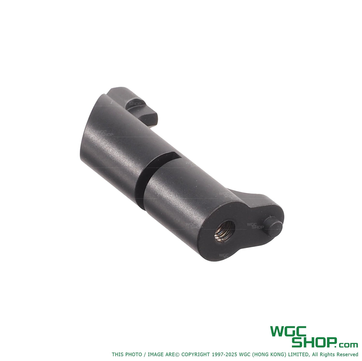 Black stainless steel magazine release for KJ Works CZ Shadow 2 TS2 GBB pistol on white background