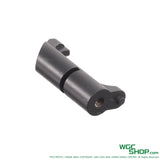 Black stainless steel magazine release for KJ Works CZ Shadow 2 TS2 GBB pistol on white background