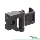 Black metal 5KU stock hinge for 1913 to PT-13 airsoft gun stocks on white background