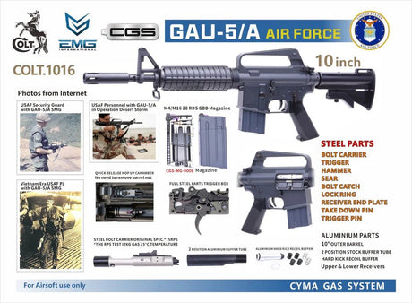 CYMA CGS COLT M610 GAU - 5/A GBB Airsoft ( COLT1016 ) CYMA-GBB-CGS-COLT1016 - WGC Shop