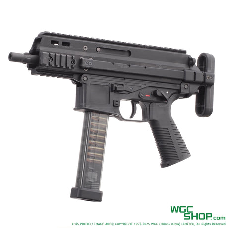 MARUYAMA SCW-9K Pro GBB left-side view with retracted state of the telescopic stock