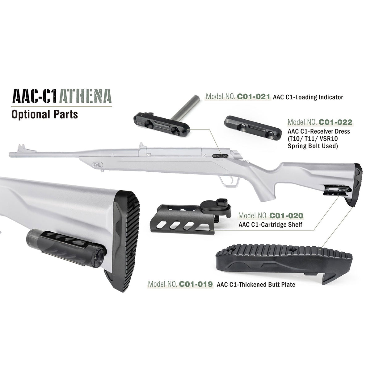 ACTION ARMY Receiver Dress for AAC-C1 Bolt Cylinder Use-