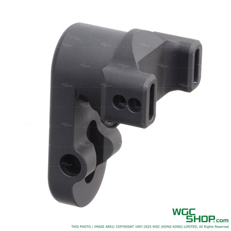 Black Airsoft Artisan stock end pad with QD sling mount for Maruyama SCW 9 GBB on white background