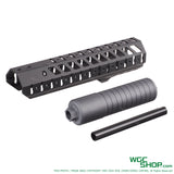 Black tactical Airsoft Artisan LV-AW handguard with barrel and suppressor for SIG MCX airsoft rifle