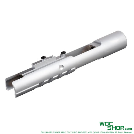 Left view of ANGRY GUN KAC Steel Chrome Sand Cutter Bolt Carrier for MARUI MWS M4 GBB Airsoft