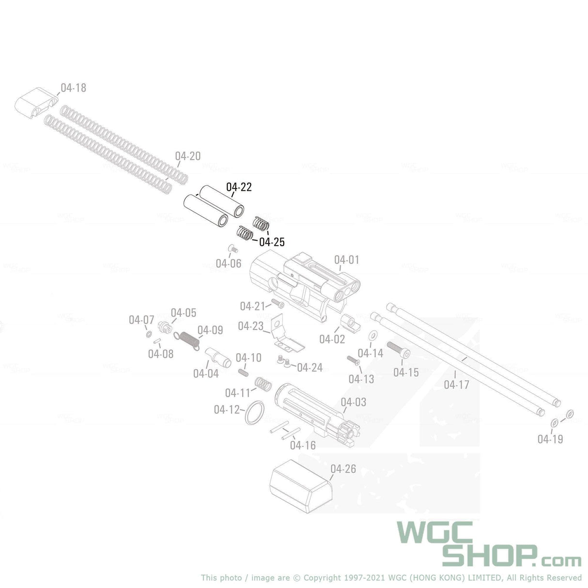 APFG Original Parts - MPX GBB Bolt Clump Weight and Recoil Spring-Short ( 04-22 x 2 / 04-25 x 2 ) - WGC Shop