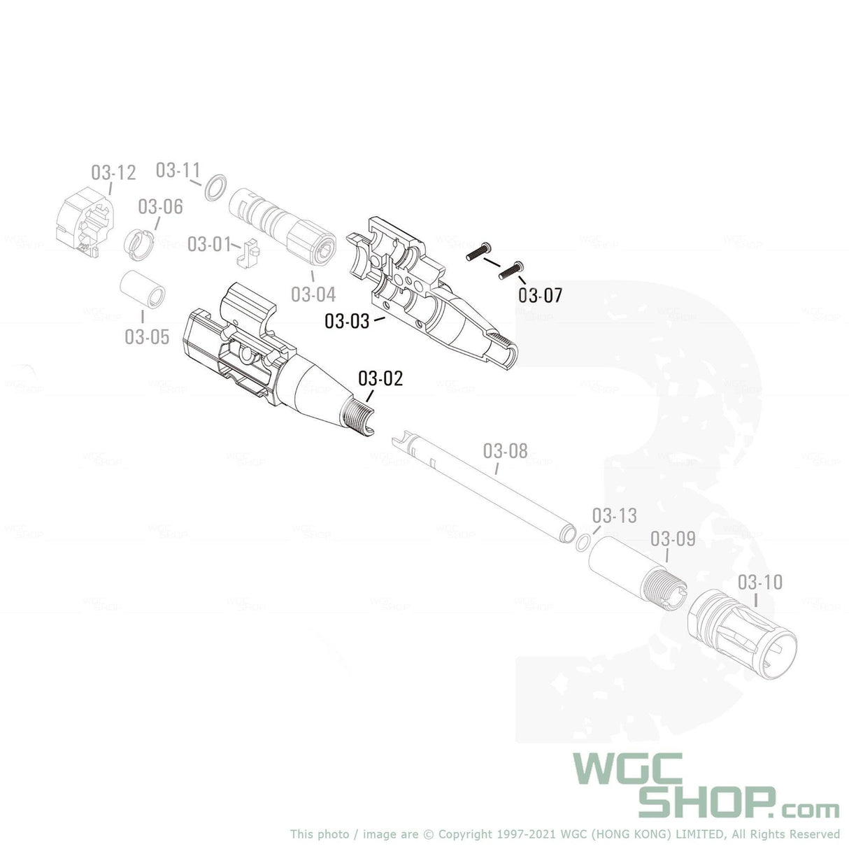 APFG Original Parts - MPX GBB Hop-Up Base with Screws ( 03-02 / 03-03 / 03-07 x 2 ) - WGC Shop