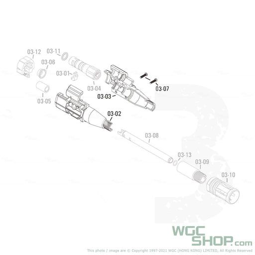 APFG Original Parts - MPX GBB Hop-Up Base with Screws ( 03-02 / 03-03 / 03-07 x 2 ) - WGC Shop