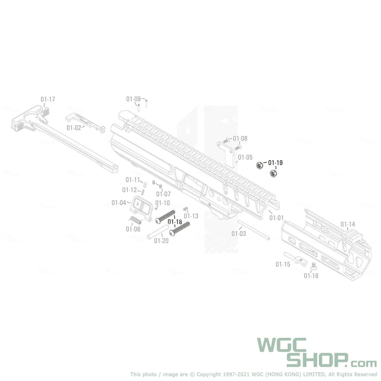 APFG Original Parts - MPX GBB M5x30 Screw with Hexagon Nut M5 ( 01-18 x 2 / 01-19 x 2 ) - WGC Shop