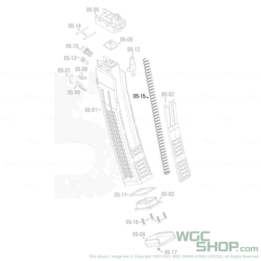 APFG Original Parts - MPX GBB Magazine Following Spring ( 05-15 ) - WGC Shop