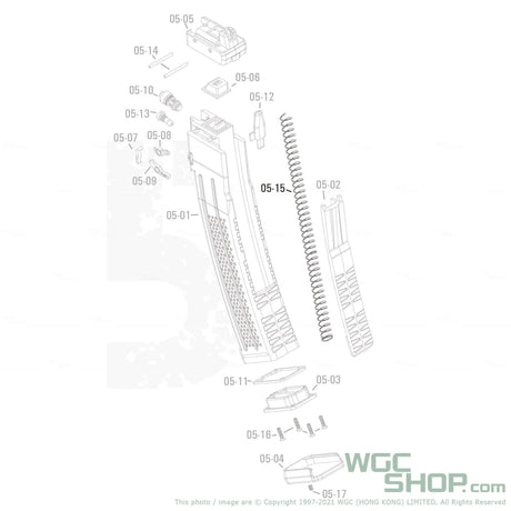 APFG Original Parts - MPX GBB Magazine Following Spring ( 05-15 ) - WGC Shop